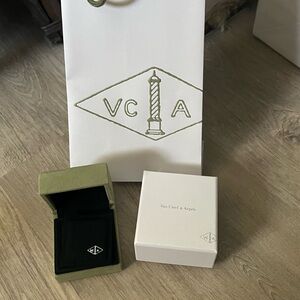 VCA Van Cleef & Arpels Suede necklace pendant box and bag